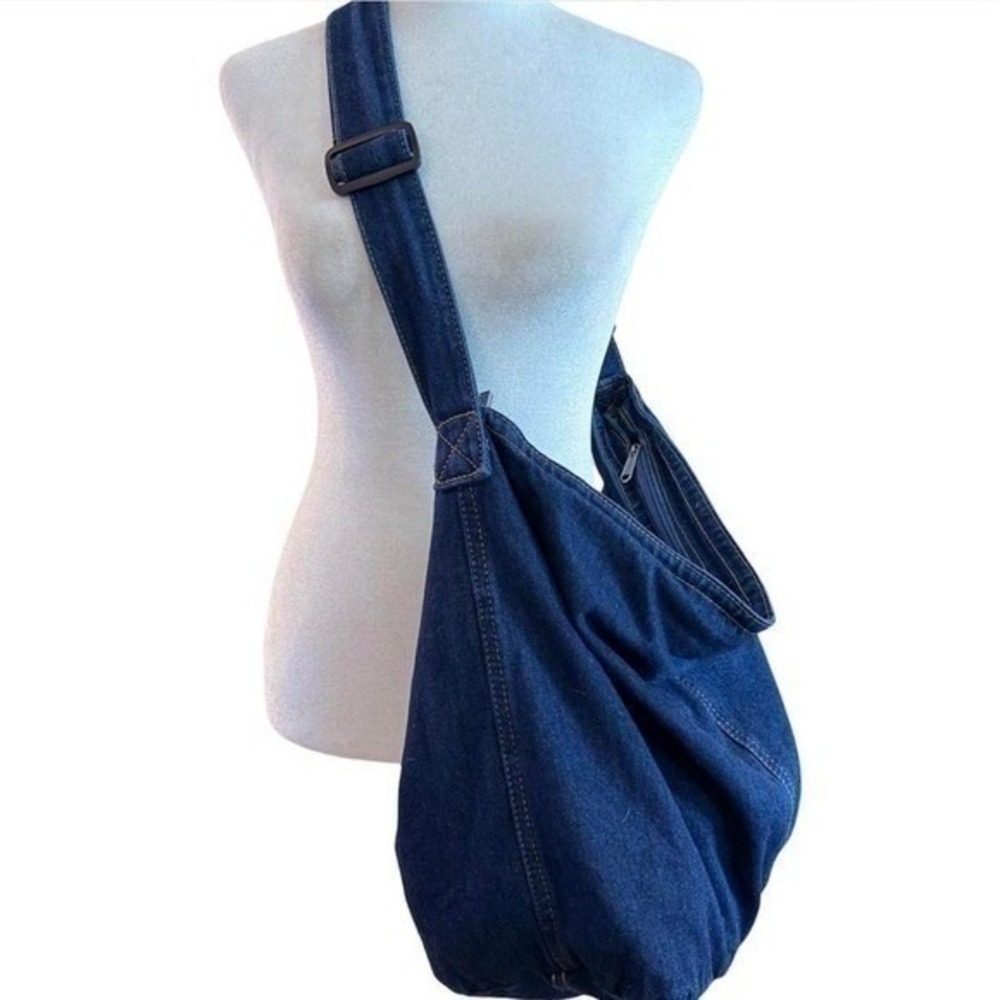 Amazing Dark Denim Crossbody Tote / Shoulder Bag with Adjustable Strap - New